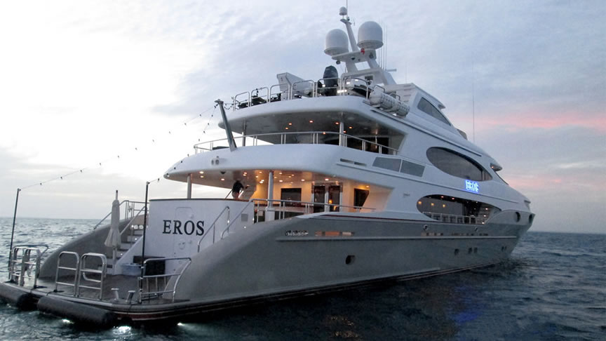 eros yacht below deck