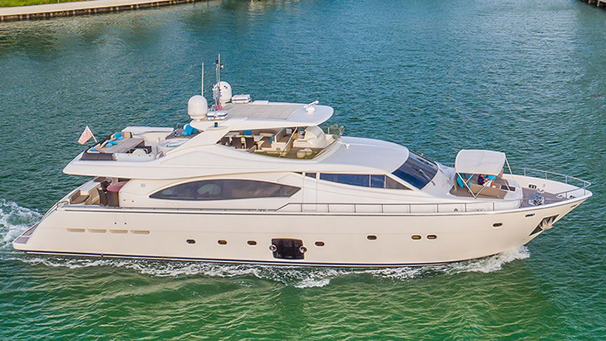 Rent 88 Ferretti Flybridge - Private Charter Miami